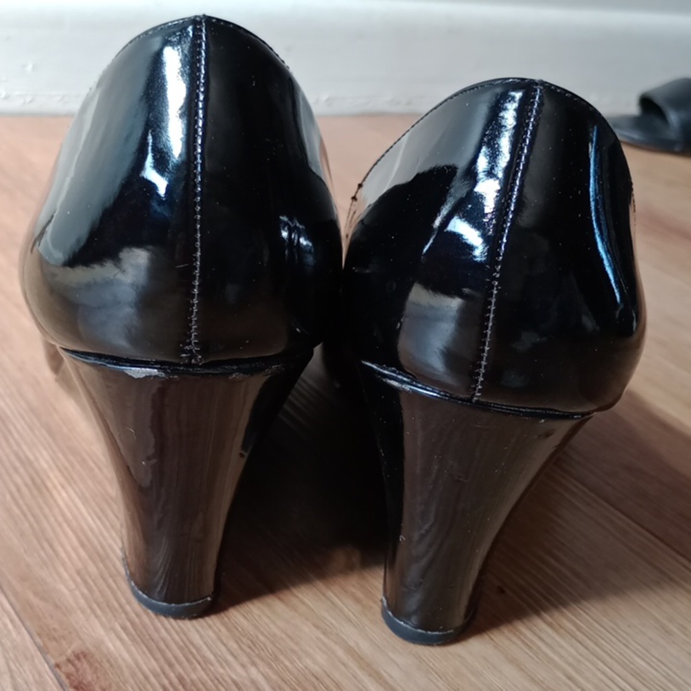 Verali Black Peep toe Wedges AU 7 1/2 - Picture 4 of 8